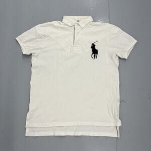 Vintage 90s Polo Ralph Lauren White Big Pony Polo